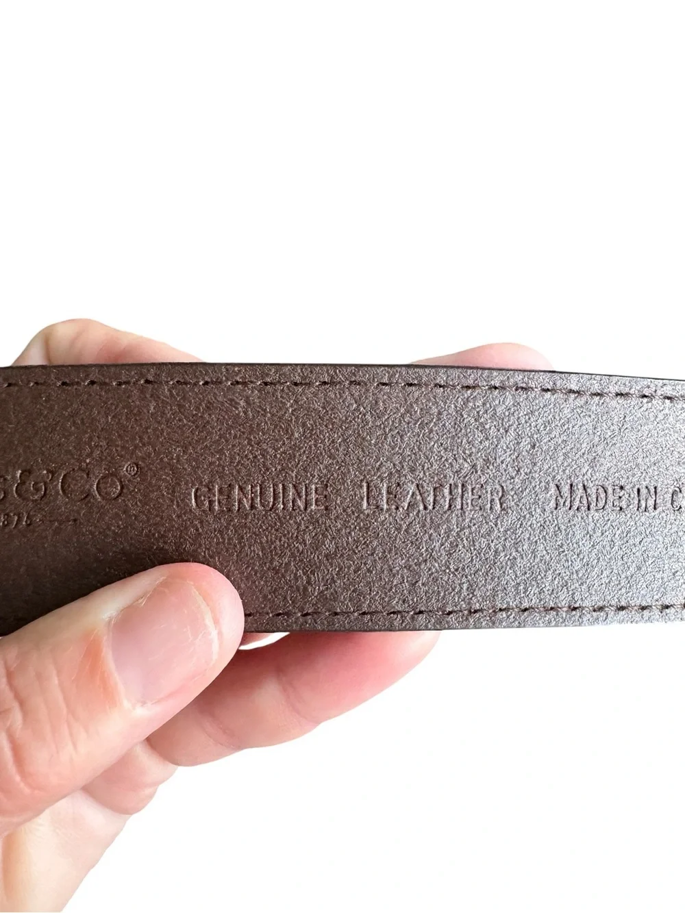 G.H. Bass & Co. Genuine Brown Leather Belt Size Small Solid Brass Buckle